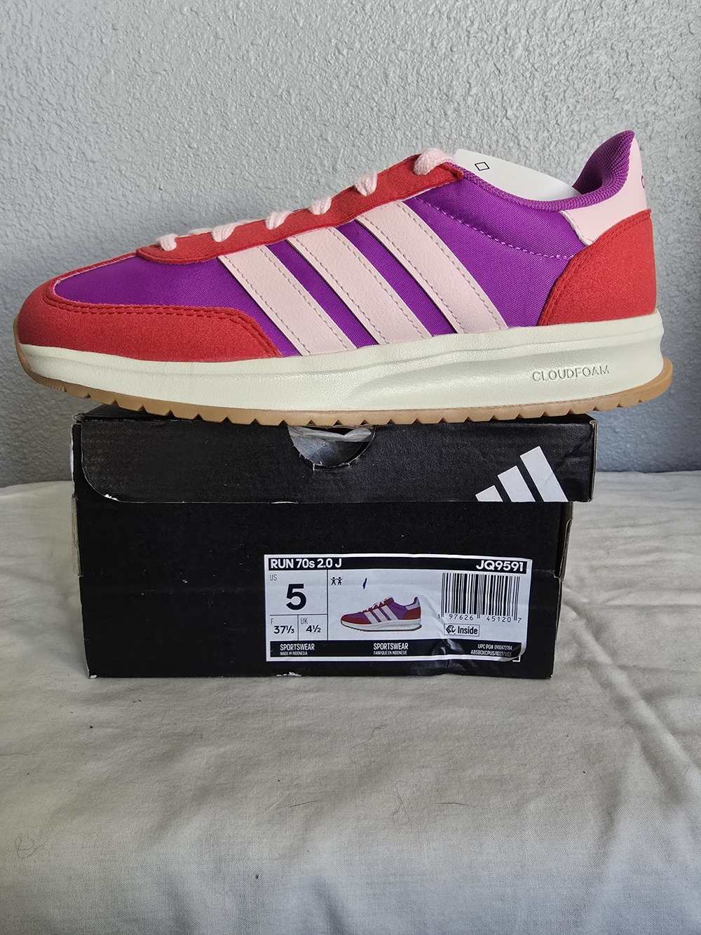 Adidas Run 70s 2.0 J Pink & Purple Cloudfoam Sneakers